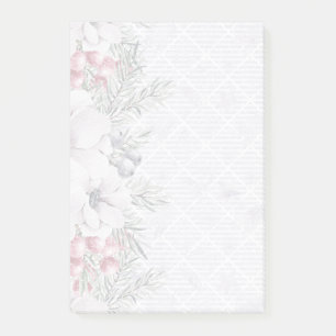 Elegant Holiday Floral Berry White Christmas Post-it Notes
