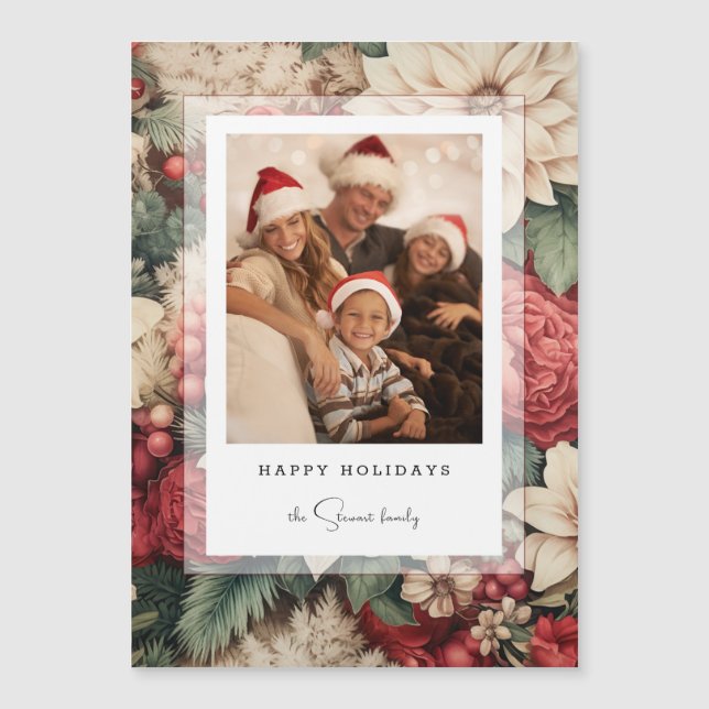 Elegant Holiday Floral Photo (Front)