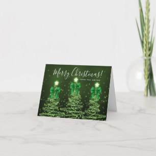 Elegant Holiday Green Christmas Trees Greeting 
