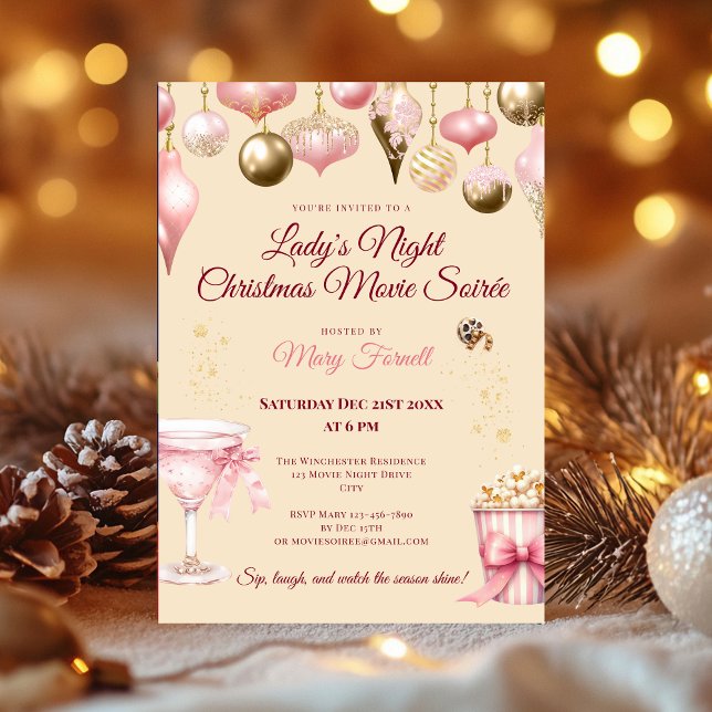 Elegant Holiday Ladys’ Night Party Invitation (Elegant Holiday Ladys’ Night Party Invitation)