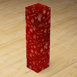 elegant holiday merry christmas gift colored stars wine box<br><div class="desc">elegant holiday merry christmas gift colored stars tree trees golden scripture</div>