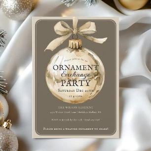 Elegant Holiday Ornament Exchange Party Invitation