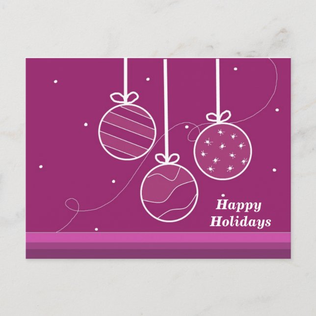 Elegant Holiday Ornaments Postcard (Front)