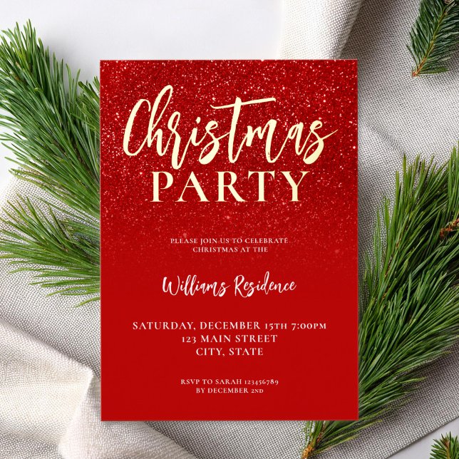 Elegant Holiday Party Christmas Foil Invitation (Creator Uploaded)