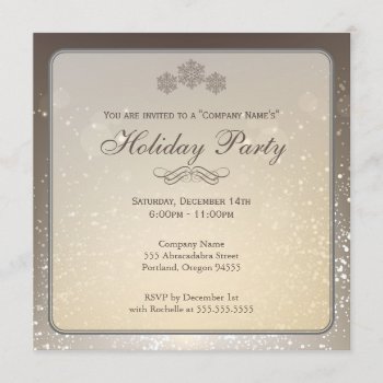 Elegant Holiday Party Company Invitation by Trifecta_Christmas at Zazzle