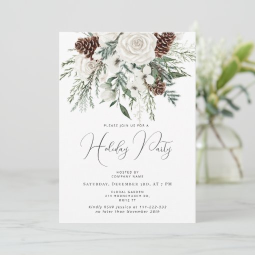 Elegant holiday party invitation | Zazzle