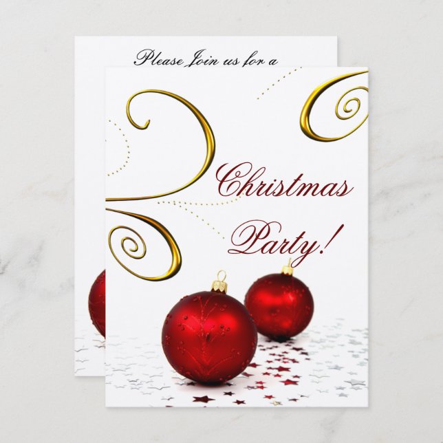 elegant Holiday party Invitation (Front/Back)