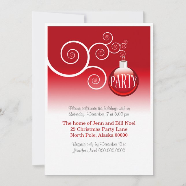 Elegant Holiday Party Invitations (Front)
