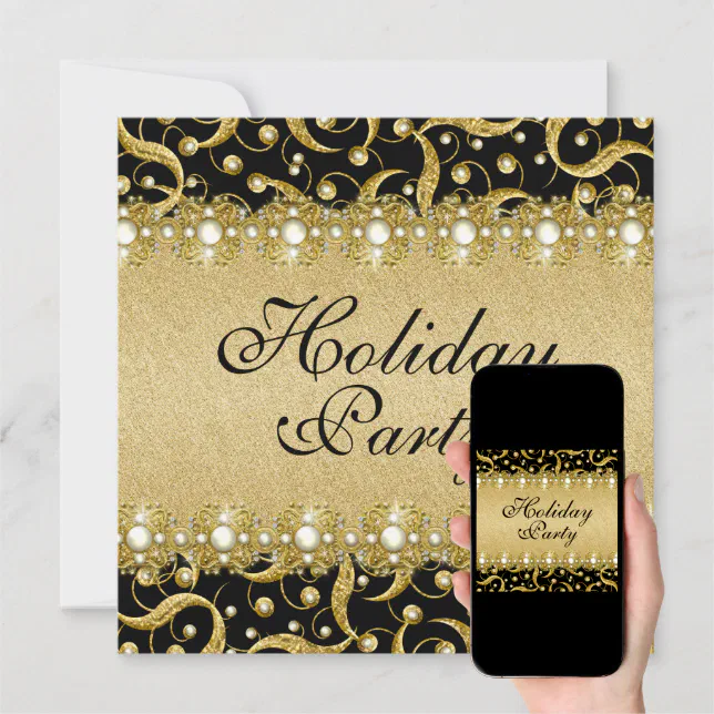 Elegant holiday party "year end" function invitation Zazzle