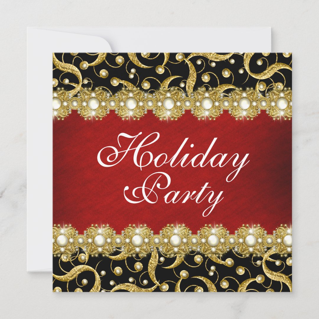 Elegant holiday party "year end" function invitation Zazzle