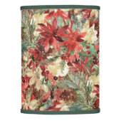 Elegant Holiday Poinsettia Christmas Floral Lamp Shade (Front)