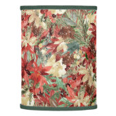 Elegant Holiday Poinsettia Christmas Floral Lamp Shade (Left)