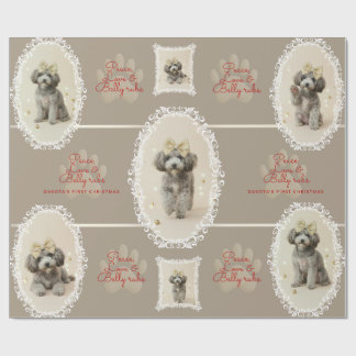 Elegant Holiday Puppy Wrapping Paper (Customize)