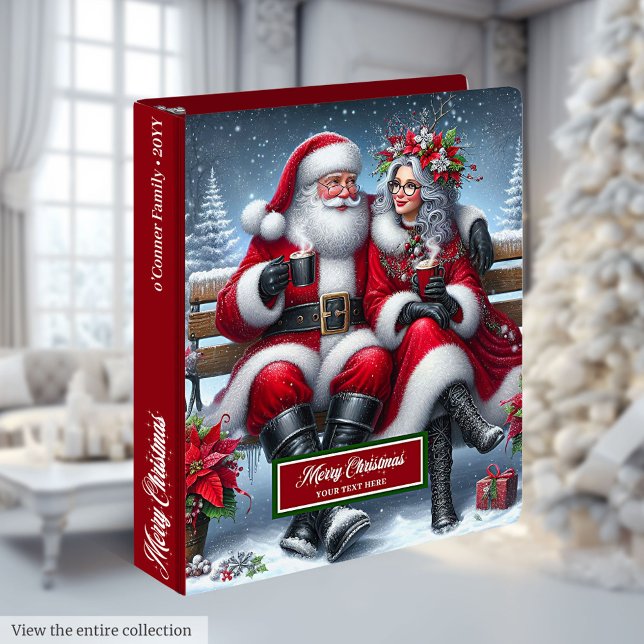 Elegant Holiday Ring Binder Mr. and Mrs. Claus (Elegant Holiday Ring Binder Mr. and Mrs. Claus)