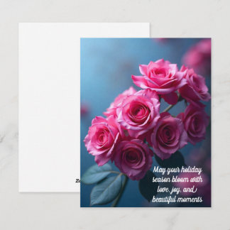 Elegant Holiday Rose Greeting Card