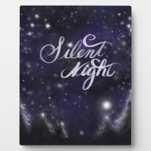 Elegant Holiday snow scene silent night Plaque