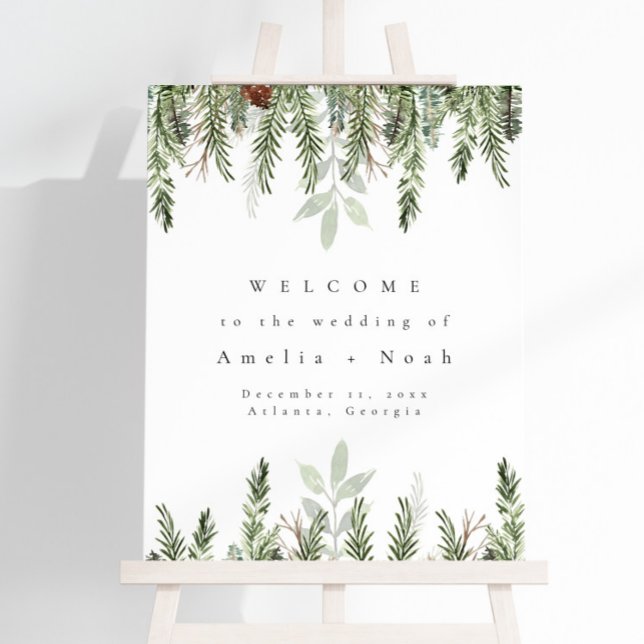 Elegant Holiday Wedding Welcome Sign (Creator Uploaded)