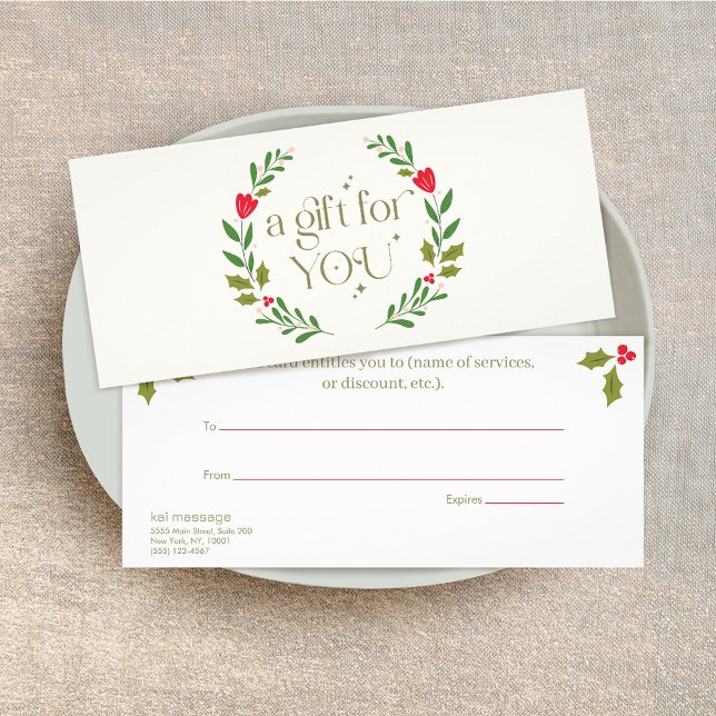 Elegant Holiday Wreath Gift Certificate (Creator Uploaded)