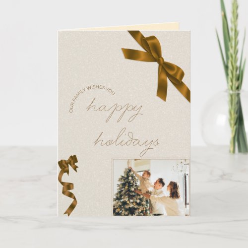 Elegant Holidays Card-Beige Christmas Greeting Car Holiday Card