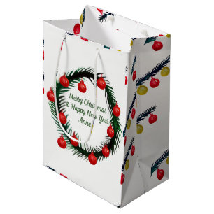 Elegant Holidays, Christmas Wreath Medium Gift Bag