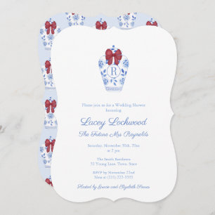 Elegant Holidays Red Something Blue Bridal Shower Invitation