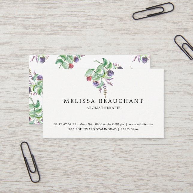 Elegant Holistic Aromatherapist Herbs Template Business Card (Front/Back In Situ)