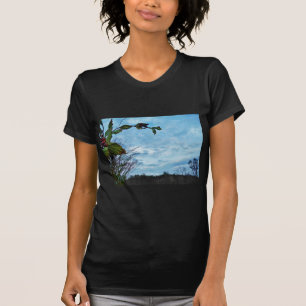Elegant Holly Christmas,  blue sky T-Shirt
