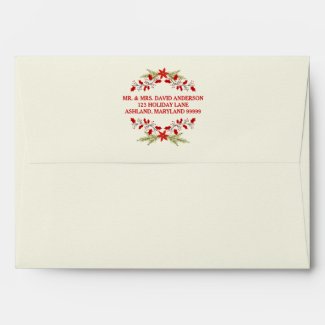 Elegant Holly Christmas Typography Envelope
