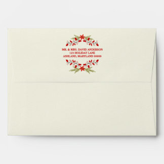 Elegant Holly Christmas Typography Envelope