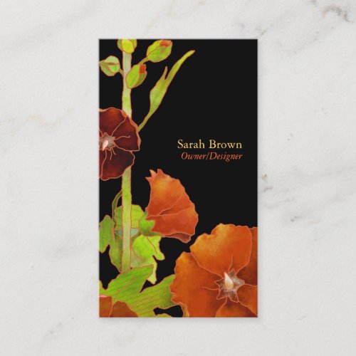 Elegant Hollyhocks Business Cards