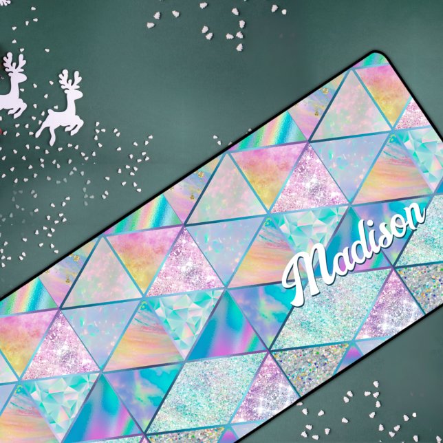 Elegant hologram girly colorful desk mat (Creator Uploaded)