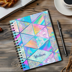 Elegant hologram girly colorful sketchbook notebook