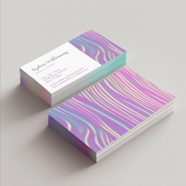 Elegant Holograph Abstract Lines Professional  Business Card (Creator Uploaded)
