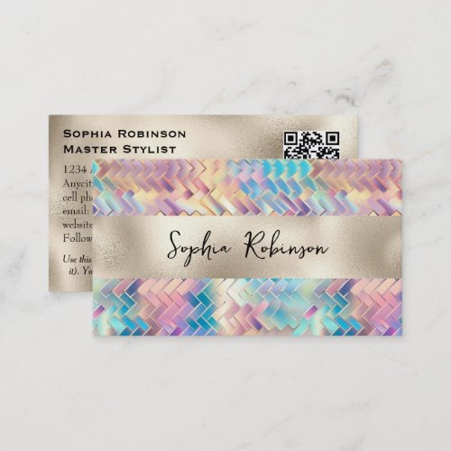 Elegant Holographic and Pearl Foil Business Card