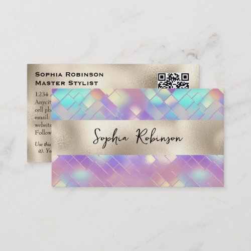 Elegant Holographic and Pearl Foil Business Card