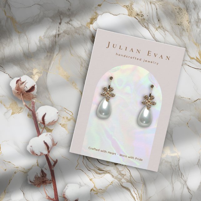 Elegant Holographic Aura Arch Jewelry Display Business Card (Elegant Holographic Arch Jewelry Earring Display Business Card)