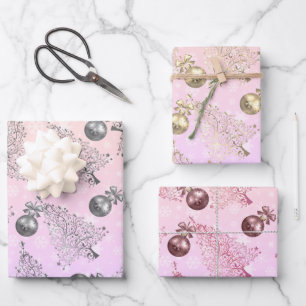 Elegant holographic Christmas Pattern Wrapping Paper Sheets
