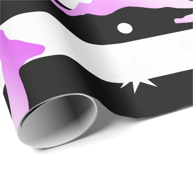 Elegant holographic Christmas reindeer pattern Wrapping Paper (Roll Corner)