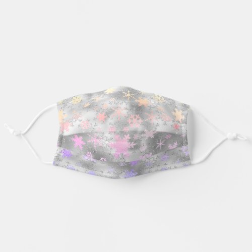 Elegant Holographic Christmas Snowflake Pattern Adult Cloth Face Mask