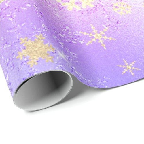 Elegant Holographic Christmas Snowflake Pattern Wrapping Paper