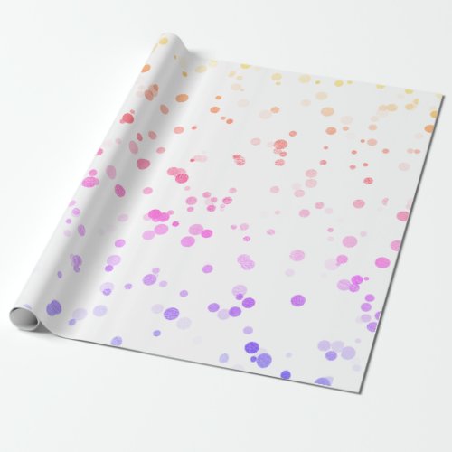 Elegant holographic confetti polka dot pattern wrapping paper