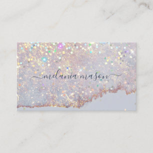 Elegant Holographic Glam Glitter Makeup Artist Business Card