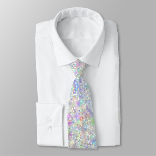 Elegant Holographic Glam Glitter Sparkles Neck Tie