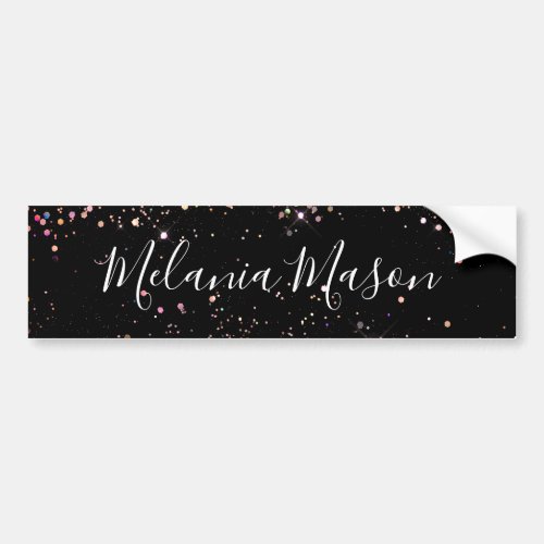Elegant Holographic Glitter Black Business Bumper  Bumper Sticker