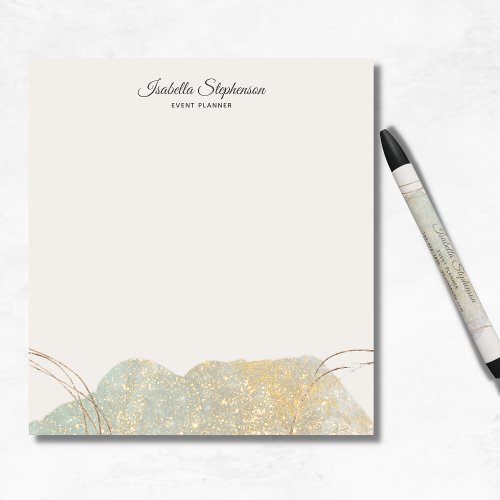 Elegant Holographic Glitter Gold Personalize Notepad