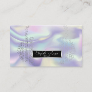 Elegant Holographic,Music Notes Headphone DJ Business Card