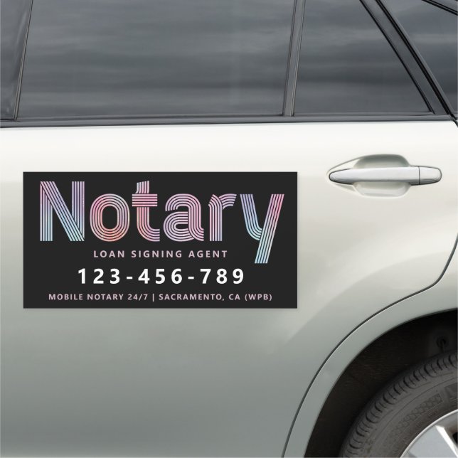 Elegant Holographic Notary Loan Agent Car Magnet (In Situ)