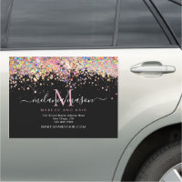 Elegant Holographic Pink Glitter Stylish Black