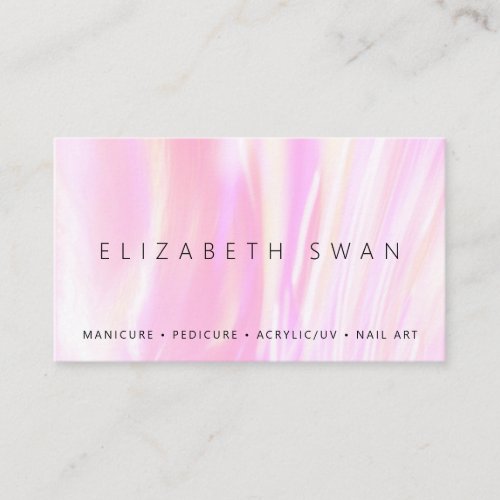 Elegant Holographic Pink Pastel Business Card