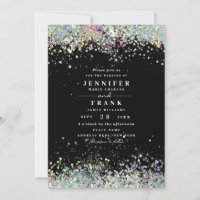 Elegant Holographic Sparkly Glitter Black Modern